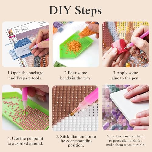 5D Horse and Tabby Kitten Diamond Art kits for Adults Beginners 12x16inch - color: KM1136-1