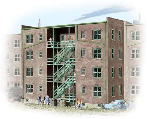 Walthers Cornerstone Series® N Scales Background Building - Kit Parkview Terrace Tuscan w/Dark Green Trim 4-5/8 x 3-1/2 x 1-3/8" - style: Parkview Terrace Background Building