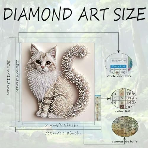 5D Cat Special Shape Diamond Art Kits for Adults,DIY Diamond Painting Kits - color: YP031