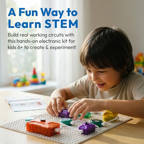 Contixo ST36 Science Circuit Kit – STEM Electronics Building Blocks for Kids, Hands-On DIY Circuits, Beginner-Friendly Science Toy for Ages 6+