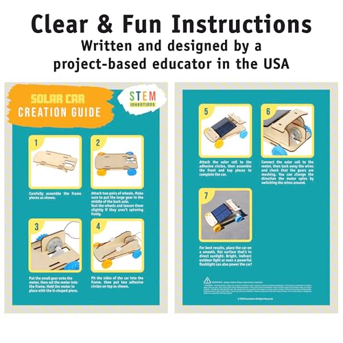 Solar Car Kit, 2-Pack - Build 2 Solar Powered Wooden STEM Cars