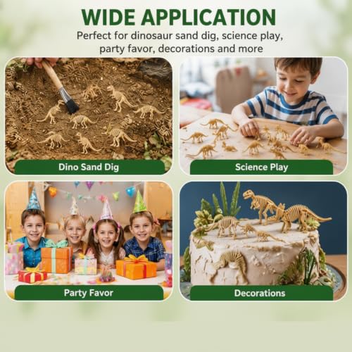 Lewtemi 240 Pcs Mini Dinosaur Skeletons for Sand Dig and Science Play