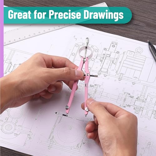 Mr. Pen- Professional Compass for Geometry, Extra Lead - color: Purple