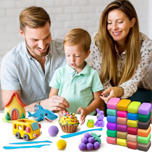 Air Dry Clay 72 Colors, Modeling Clay for Kids, DIY Molding Toy with Tools - color: 72 Colors