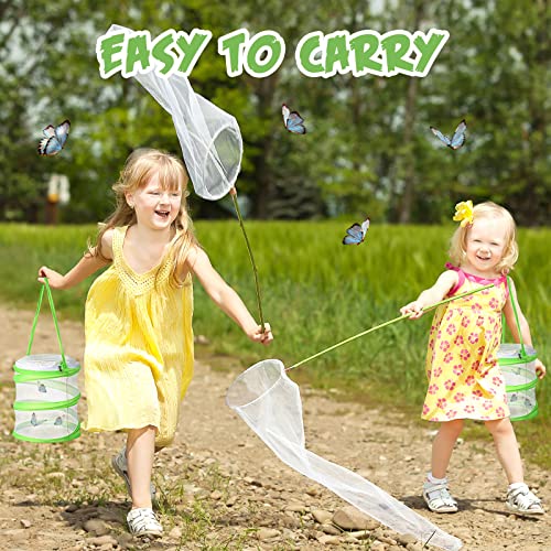 Sherr 10 PcsMini Butterfly Habitat Cage, Clear Mesh Terrarium, Green - color: Green