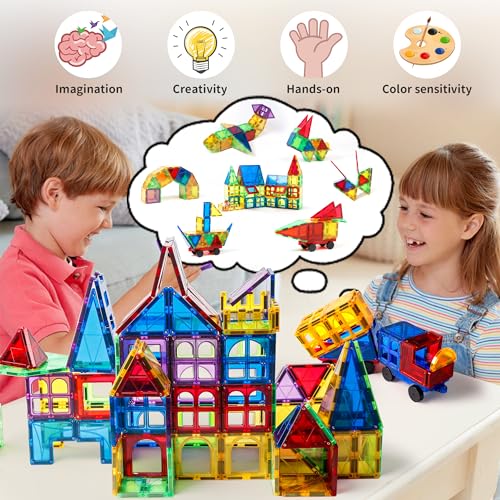 MAGBLOCK 120PCS Magnetic Tiles Building Blocks Construction Toys for Kids - size: 120pcs