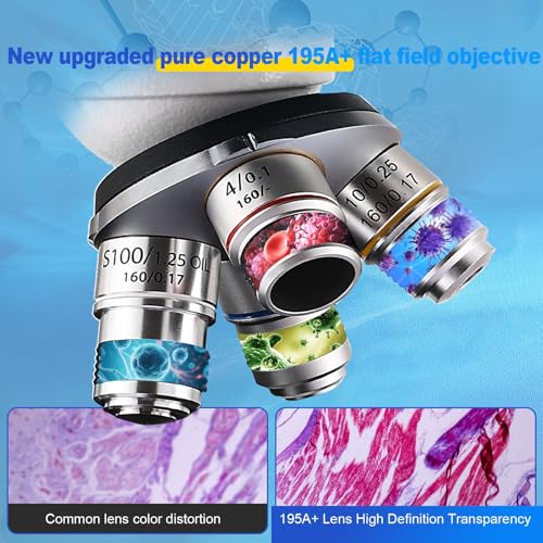 Trinocular Microscope 40X-5000X Magnification Microscope for Adults Laboratory Grade with Dual Mechanical Stage and HD USB Camera - color: Pearl White