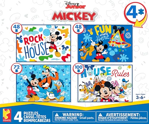 Ceaco - Disney - Mickey's Clubhouse - 4 X 1 Kids Multipack - Engaging Puzzle Perfect for Game Nights - Finished Size Varies