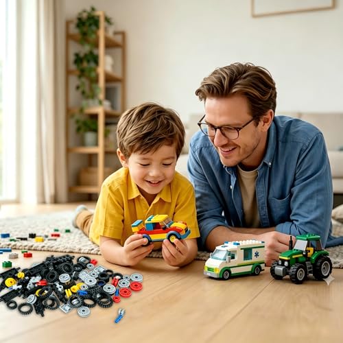 Wheels and Axles Sets Tires Building Blocks Classic Car Parts Accessories