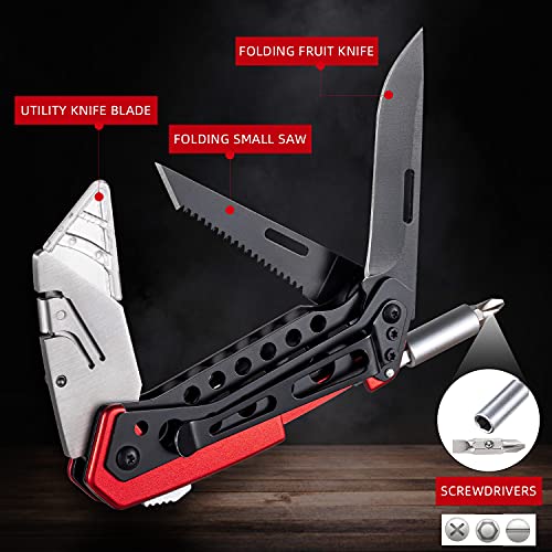 EDCFANS Folding Utility Knife Box Cutter, Razor Knife, Work Knives for Men - size: folding utility knife with 5 razor blades
