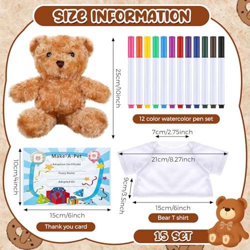 Blueweenly 60pcs Make Your Own Stuffed Animal Kit DIY Plush Bear,White - color: white