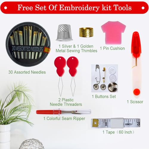 176 PCS Embroidery Floss Set, Complete Set of Tools kit, 4-Tier Organizer Storage Box - size: 4-Tier box