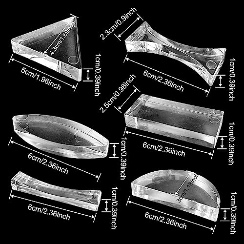 6 PCS Physical Optical Acrylic Convex Concave Lens Set, Triangular Semicircular Rectangular Prism Physics Demonstration Tools Equipment for Physics Teaching Students Lab Photography Science