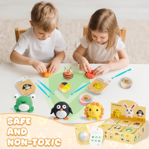 LOUFOR Air Dry Clay Kits for Kids, 12 Boxes - color: #01-Pet Paradise
