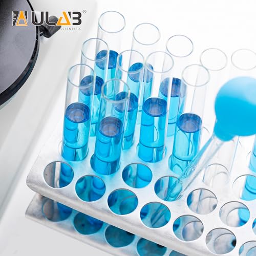 ULAB Scientific Test Tube Rack Set, Z Shape, Suitable for Tubes of Dia. ≤16mm, 1pc in Stainless Steel, 1pc in Aluminum, UTR1003 - color: 2*25holes Steel&Aluminum