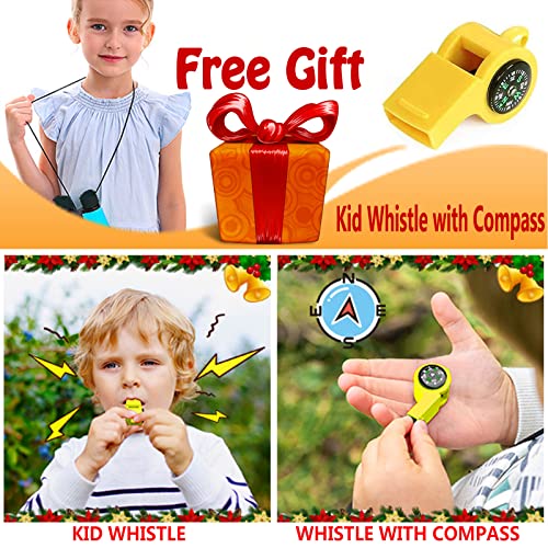 Kids Binoculars Ages 3-12 with Compass & Whistle - color: Blue