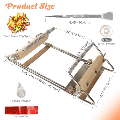 hobbyworker The Third Generation Beading Loom Kit with Seed Beads, Bead Needle,Thread,Needle Threader and Instruction Manual,Bead Looms for Adult Jewelry Beading Supplies