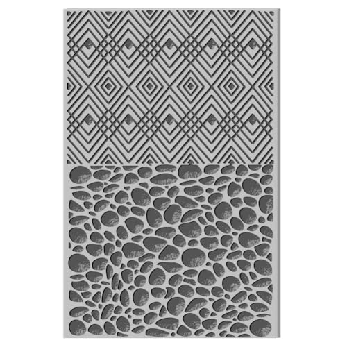 CHGCRAFT Cobblestone Clay Texture Mat Stone Wall and Plaid Pattern Clay Modeling Pattern Pad Texture Sheets for Polymer Clay Making Earrings Jewelry, 4x2.6inch - style: Cobblestone