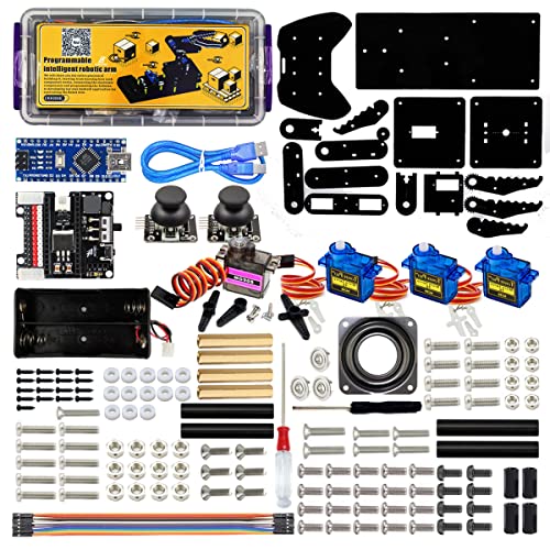 Robot Arm for Arduino, Smart Robot Building Kit That can Memorize and Repeat Movements for Beginners/Teens/Adults to Learn Electronic, Programming, Math and Science