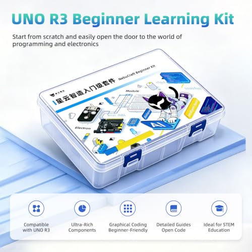 UNO R3 STEAM Starter Kit, Full Electronic Components for Circuit Experiments, Compatible with Arduino IDE