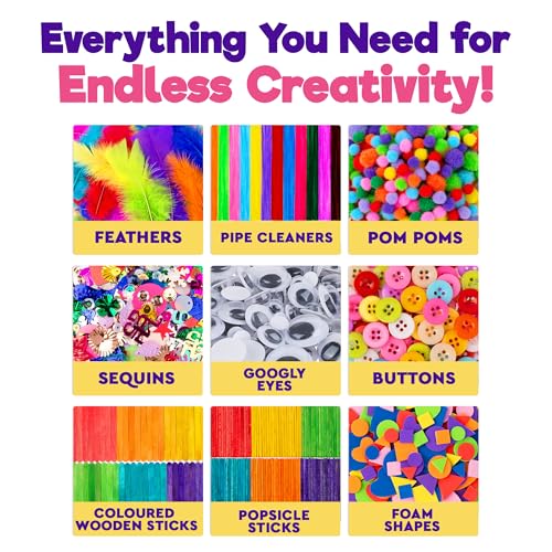 Blue Squid 1750+pcs Craft Kits for Kids, Ages 4-9 Girl Boys Gifts Arts and Crafts for Kids Craft Kits Toys for 4-9 Year Old Girls Boys Birthday Presents Gifts Crafts for 4-10 Year Olds