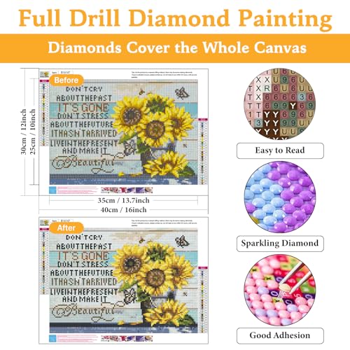 Diamond Art Kits for Adults & Beginners, Sunflower Diamond Painting Kit - color: HMDPUS-25601