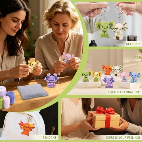 Yizzvb 7 Pcs Needle Felting Kit Felting Kits Wool Felt Animal Kit