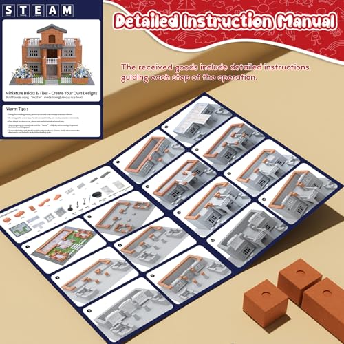Mini House Building Kit for Kids 8+, Tiny Home with Real Bricks & Tiles