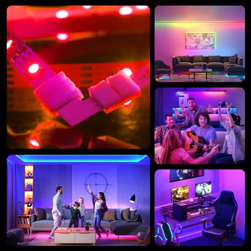 WENHSIN 10Packs 3-Pin L Shape RGB LED Light Strip Connectors 10mm Unwired Gapless Solderless Adapter Terminal Extension - size: 10MM-3PIN-L