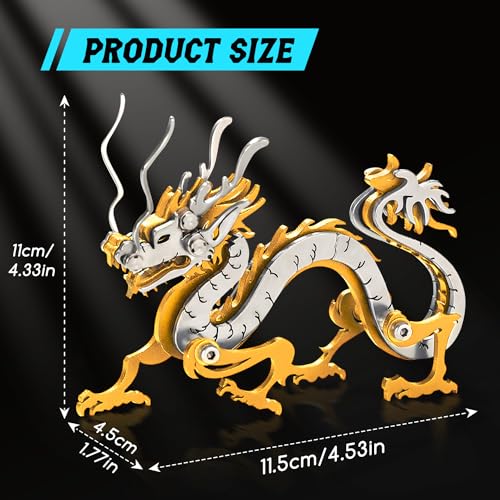 3D Metal Puzzles for Adults, Adult Metal Puzzle Model Kits, Gold Dragon Mechanical 3D Puzzle Stainless for Adults DIY Gifts for Men Women Home Decor Art Craft Gifts Toys(Zodiac Sign). - color: B2