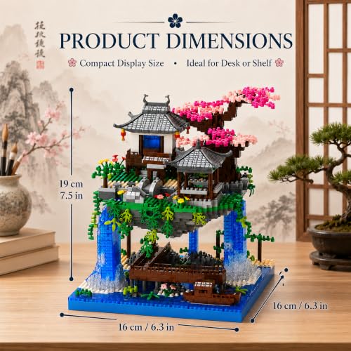 Cherry Blossom Treehouse Micro Mini Building Block Sets 2500 Pcs - color: Brown01