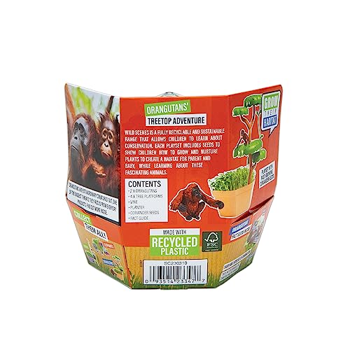 Wild Scenes Orangutans' Treetop Adventure - Grow & Play Kit Environmentally Friendly Wildlife Conservation Toy - Animal Playset for Kids Ages 4 and Up - style: Orangutans' Treetop