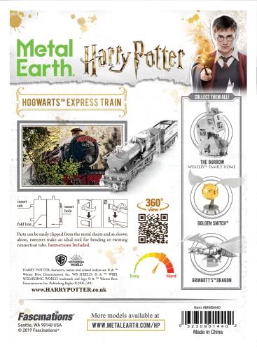 Metal Earth Fascinations Harry Hogwarts Express Train 3D Metal Model Kit Bundle with Tweezers