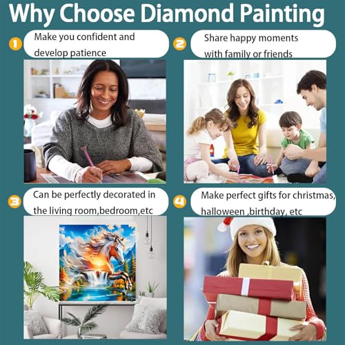 ajepon Horse Diamond Art Kits for Adults 14X14 inch - color: G9340