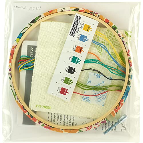 Dimensions Garden Verse Embroidery Starter Kit for Beginners, 6" Diameter, Multicolor 5 Piece - style: Garden Verse