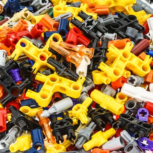 TEESE 370pcs Pin-Axle-Connectors Universal-Joint-Bush-Bricks-Set, Compatible with Technic-Parts, for STEM-MOC-EV3-Project-Bulk-Blocks(Random Color)
