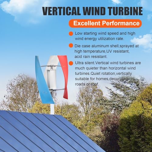 3000W Wind Turbine Generator Kit,12V/24V Vertical Axis Wind Turbine - color: 12V
