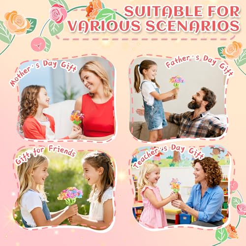 Kufanda DIY Fabric Flower Bouquets Toys Accessories Can Make 36 Flowers, DIY Arts & Crafts Toy Parts - color: Colorful