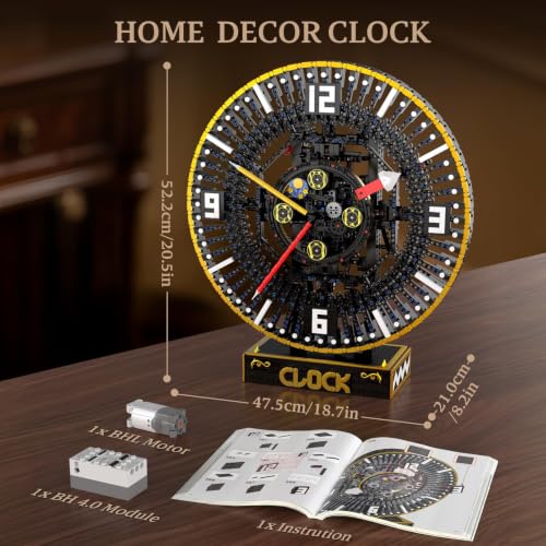 Mould King Cyberpunk Grand Clock Building Set 10160, 3675+ PCS Motorized DIY Clock Model with Mechanical Gears, APP Control & Real-Time Display, Advanced Engineering Toy for Adults & Teens 14+ - color: Black