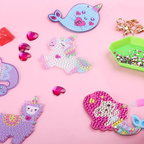 Labeol Diamond Art Kits for Kids with 5D Diamond Creat Your Own GEM Keychains Arts and Crafts for Kids Ages 8-12 Christmas Stocking Birthday Gifts for Kids 6+ - style: Dream
