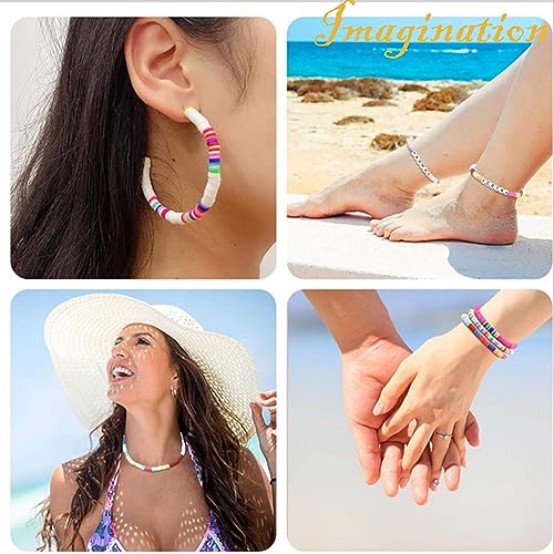 XMZCOLA Clay Beads Charm Bracelet Making kit, 12800pcs Pcs 96 Colors 6mm Flat Spacer HEI shi Beads Kits, Crafts Gifts Set for 2026 Christmas Gifts - color: 96 colors