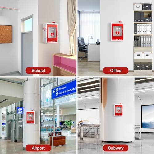 AED Cabinet Wall Mount Magnetic Door with AED Sign Included