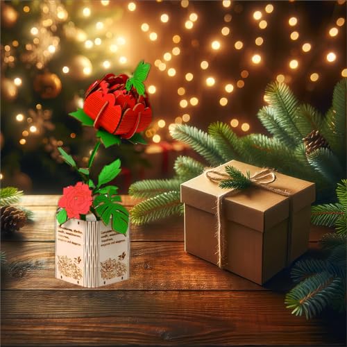 3D Wooden Puzzles Gardening Series Peony Model Building DIY Science Kit Birthday for Adults & Teens to Build Combination - style: Peony