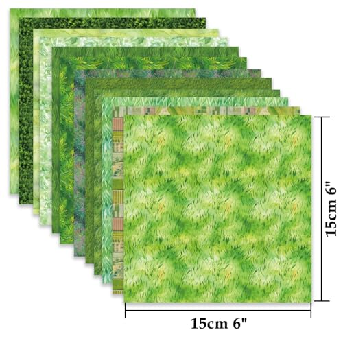 Scrapbook Paper,24 Sheets 6"x 6" Single-Sided Pattern Decorative Cardstock - color: 24 sheets-Green Grassland