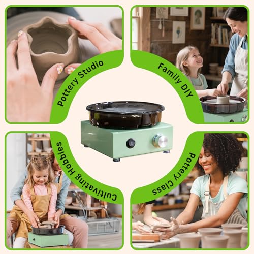 Mini Pottery Wheel for Kids, Beginners, Adults, All-in-one Kit - size: 6inch