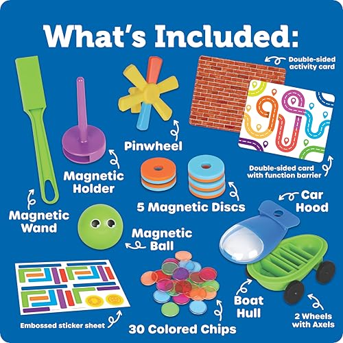 Learning Resources STEM Explorers Magnetworks, Magnetic Science Set, Physics Experiment Toys for Kids, Kindergarten and Preschool Classroom, Force and Motion Kit for Boys and Girls, Ages 5 and Up