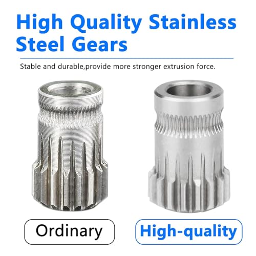 Haldis 3D Dual Gear Extruder, Upgraded Aluminum Alloy Block Bowden Extruder 1.75mm Filament for Creality Ender 3 Cr10 Cr-10 Pro Cr-10s Tornado