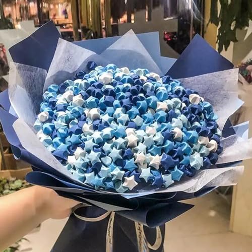 Origami Paper Stars, Colorful Handcraft Origami Lucky Star Paper DIY Paper Arts Creativity Hand Art Crafts (Blue gradient (1350) sheets)