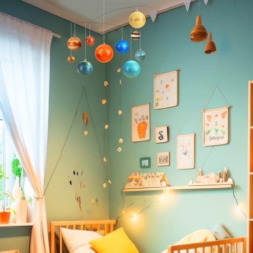 Hollowfly 3D Solar System Mobile Kit Vbs Hanging Planets Outer Space Decor