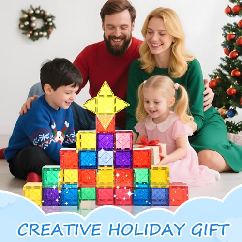 Mruikeny 100 Pieces Magnetic Tiles for Kids Ages 4-8